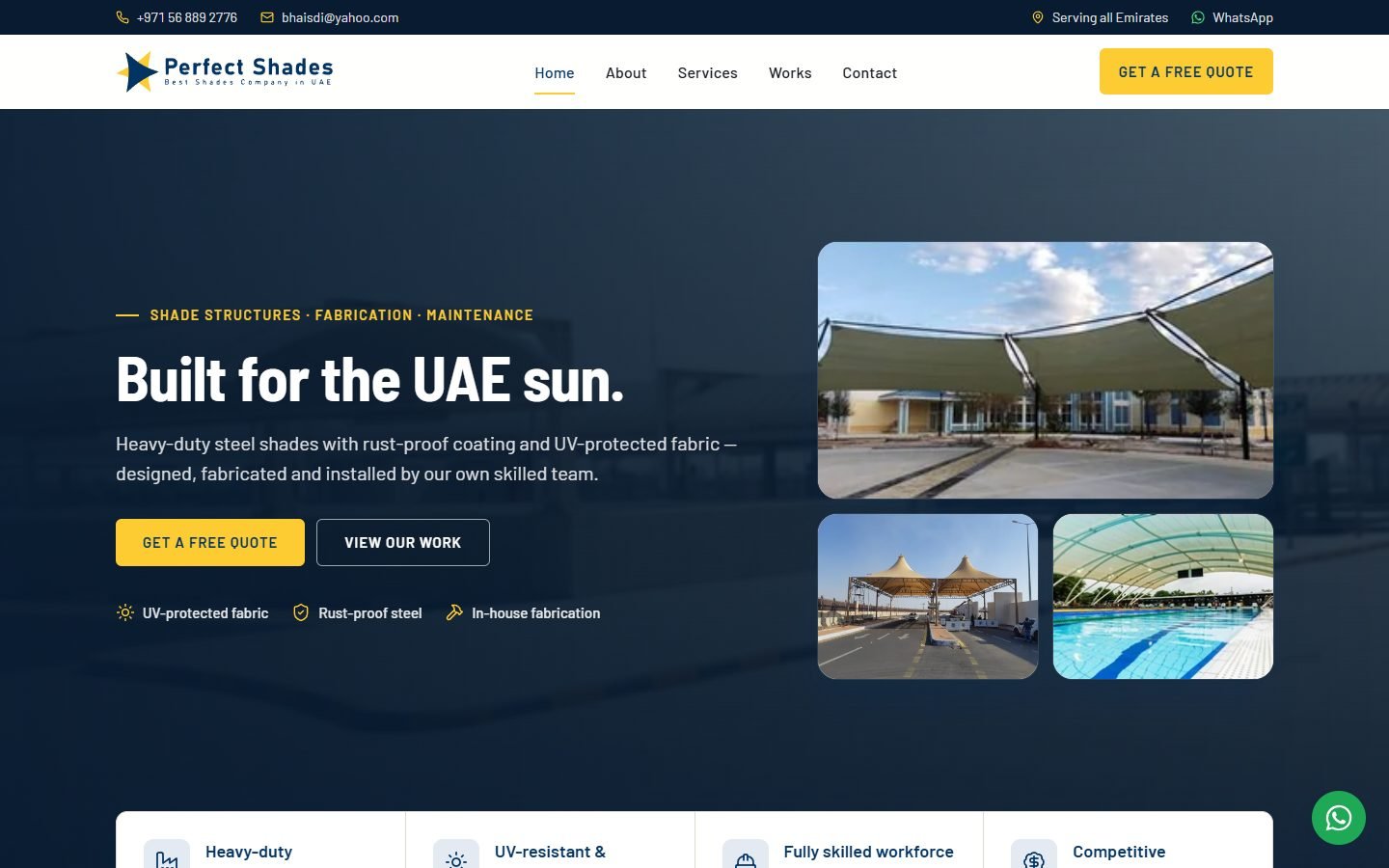 Perfect Shades website by Abdullah Kamran